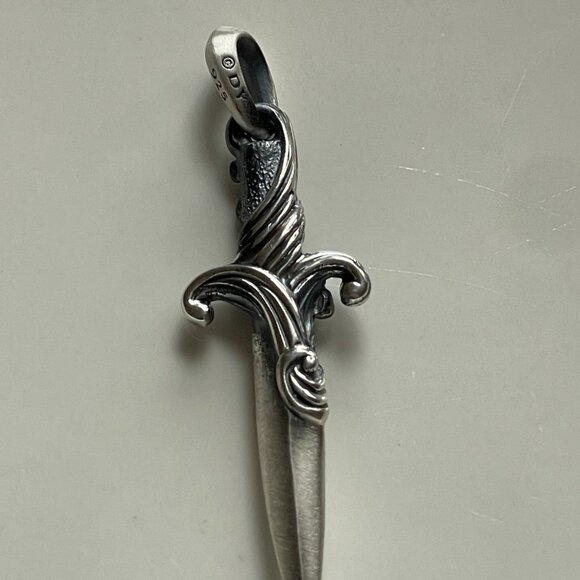 David Yurman Men's Silver Dagger Amulet Pendant - Picture 2 of 2